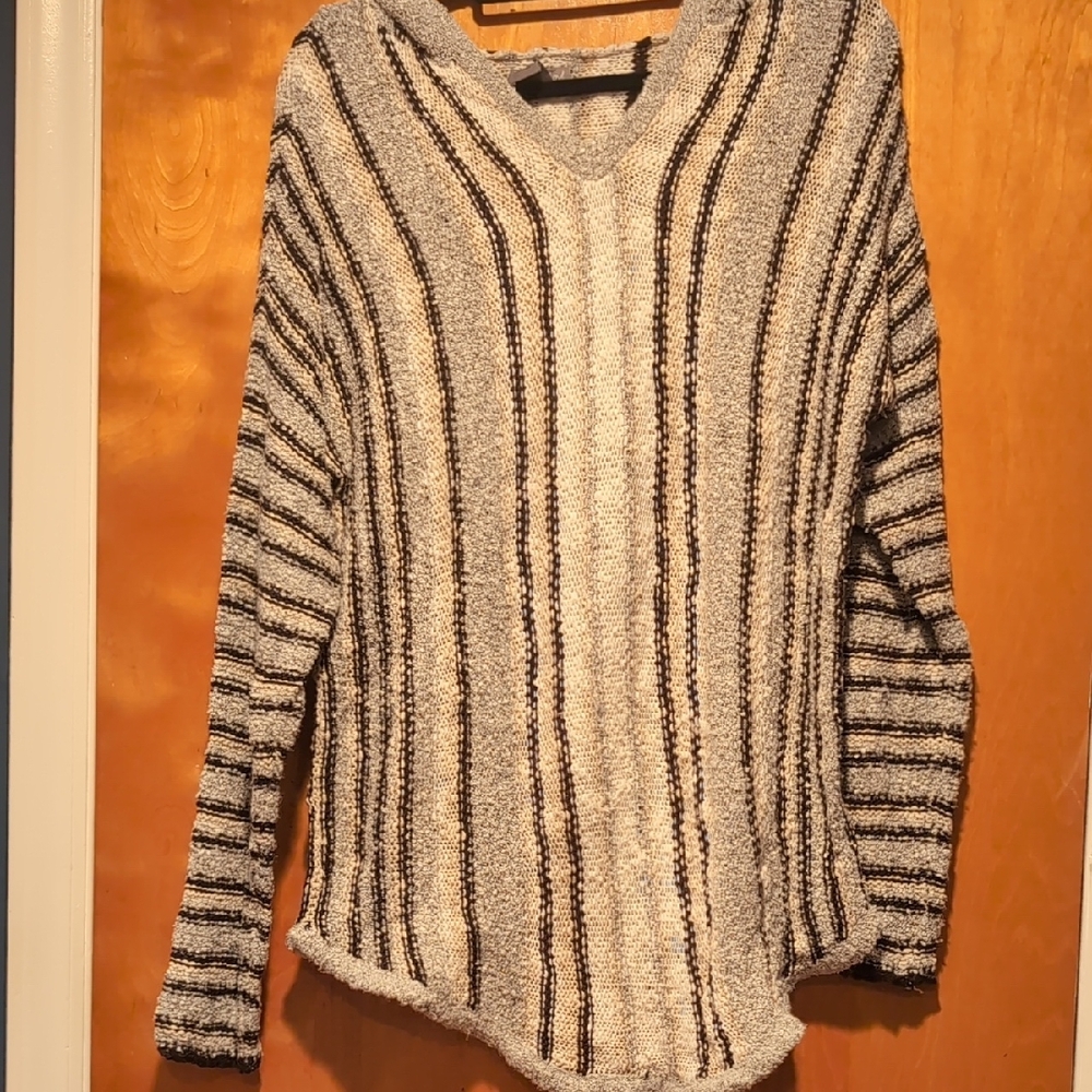 Striped V-Neck Women's Sweater